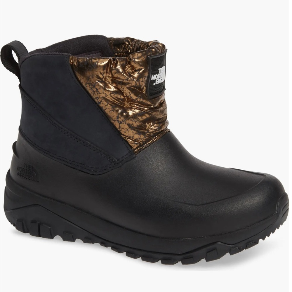The North Face Yukiona Ankle Snow Boots Waterproof Black Copper Women’s Size 9